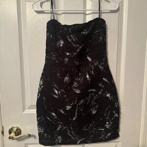 DEB Black and Silver Strapless dress
